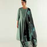 Teal Blue Ghera Anarkali Set