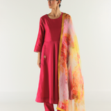 Cerise Pink Ghera Anarkali Set