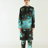 Blue Florid Kurta Set