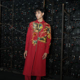 RED EMBROIDERED LONG JACKET SET