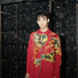 RED EMBROIDERED LONG JACKET SET