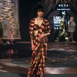 PLAID SAREE SET