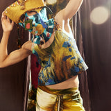 Cobalt -Grass Embroidered Vest