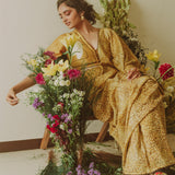 Mustard Freckle Saree