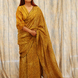 Mustard Freckle Saree