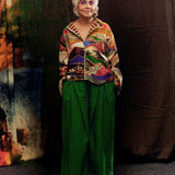 Green Tuck Trouser