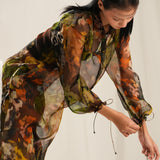 Brown Floral Kurta Co-Ord