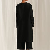 Coal Black Pin Tuck Kurta Co-Ord