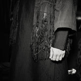 Coal Black Emb. Kimono Jacket