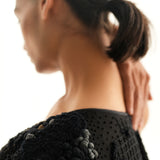 Jade Black Emb. Shawl