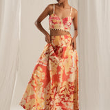 Pink Floral Skirt Set