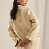 Beige Kantha Emb. Jacket