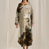 Brown Wash Tuck Dress