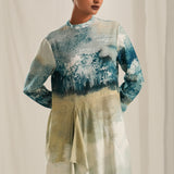 Blue Monet Drape Dress