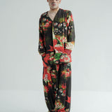 Red Florid Mens Co-Ord