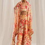 Pink Floral Skirt Set