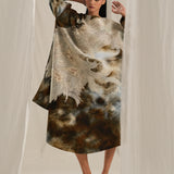 Brown Wash Tuck Dress