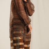 Blue Brown Plaid Co-Ord
