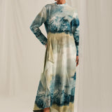 Blue Monet Drape Dress