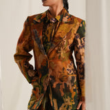 Brown Floral Blazer