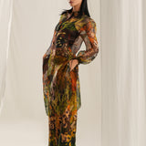 Brown Floral Kurta Co-Ord