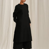 Coal Black Pin Tuck Kurta Co-Ord