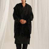 Jade Black Emb. Shawl