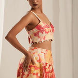 Pink Floral Skirt Set