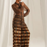 Blue Brown Plaid Co-Ord