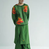 Green Drape Trouser