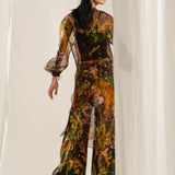 Brown Floral Kurta Co-Ord