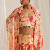 Pink Floral Skirt Set