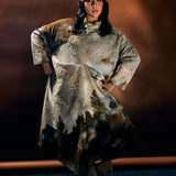 Brown Wash Tuck Dress