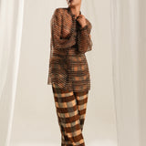 Blue Brown Plaid Co-Ord