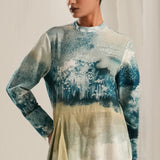 Blue Monet Drape Dress