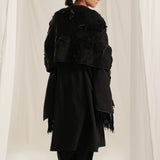 Jade Black Emb. Shawl