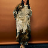 Brown Wash Tuck Dress