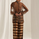 Blue Brown Plaid Co-Ord