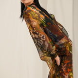 Brown Floral Kurta Co-Ord