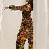 Brown Floral Kurta Co-Ord