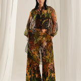 Brown Floral Kurta Co-Ord