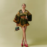 Green Galaxy Quilted Kimono Dress