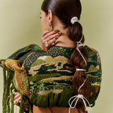 Green Galaxy Quilted Kimono Dress